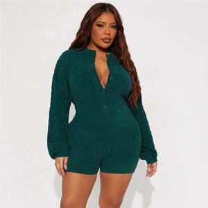 Emerald sweater romper